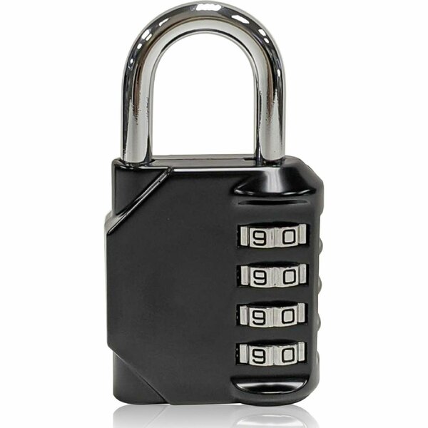 Newhouse Hardware Combination Padlock, Number of Dials 4, Customizable 4-Digit Lock Combo, Black NHH-NUMLK-BLK